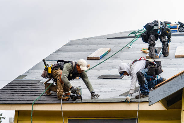 Professional Gutter Installation technician working in Rocky Point, NY